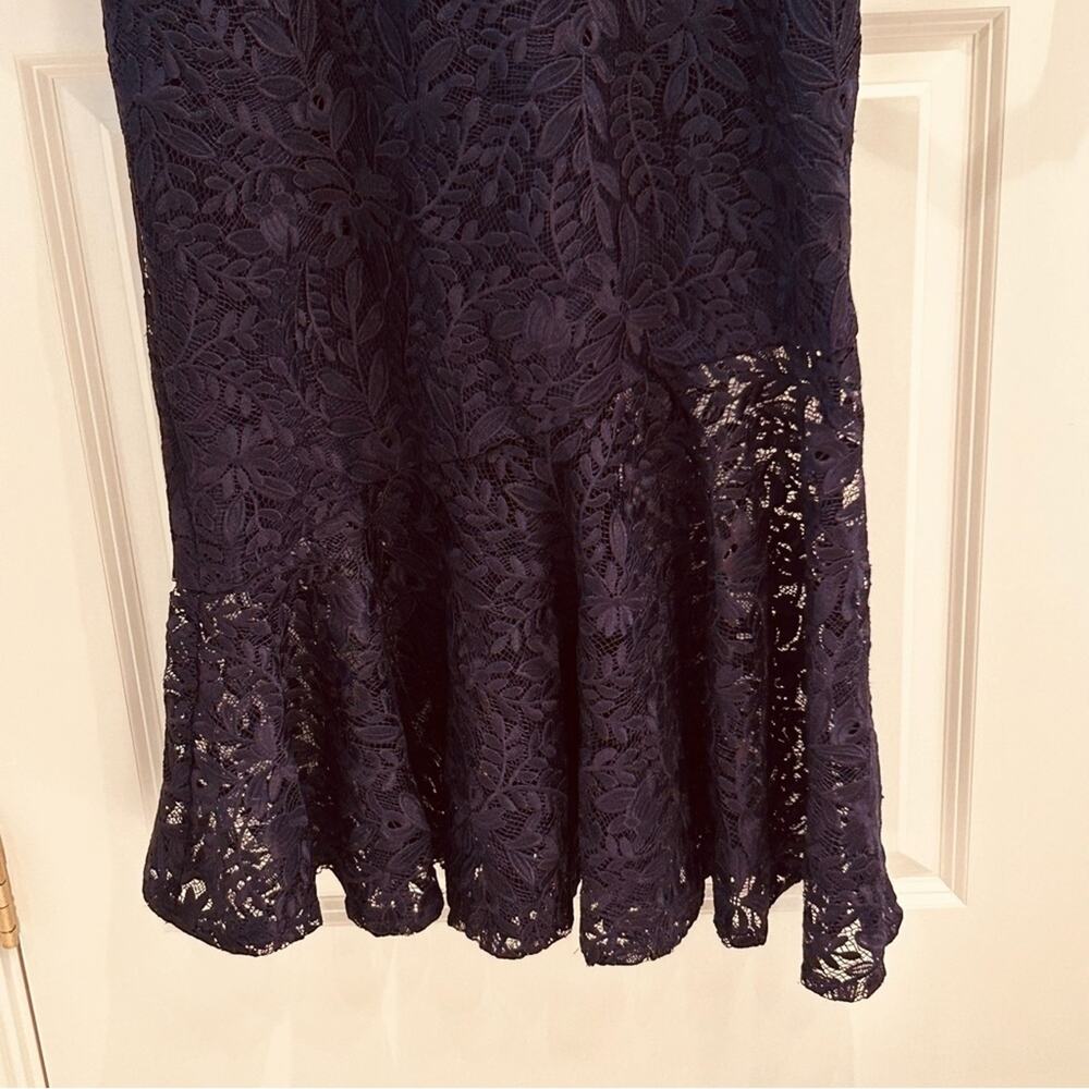 Kay Unger Portia Tea Length Midi Dress in Midnight Blue Size 6 - Picture 6 of 15